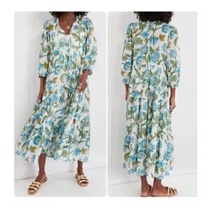 TUCKERNUCK Sea Glass Chintz Long Sleeve Salty Paloma Caftan Dress in a size XS